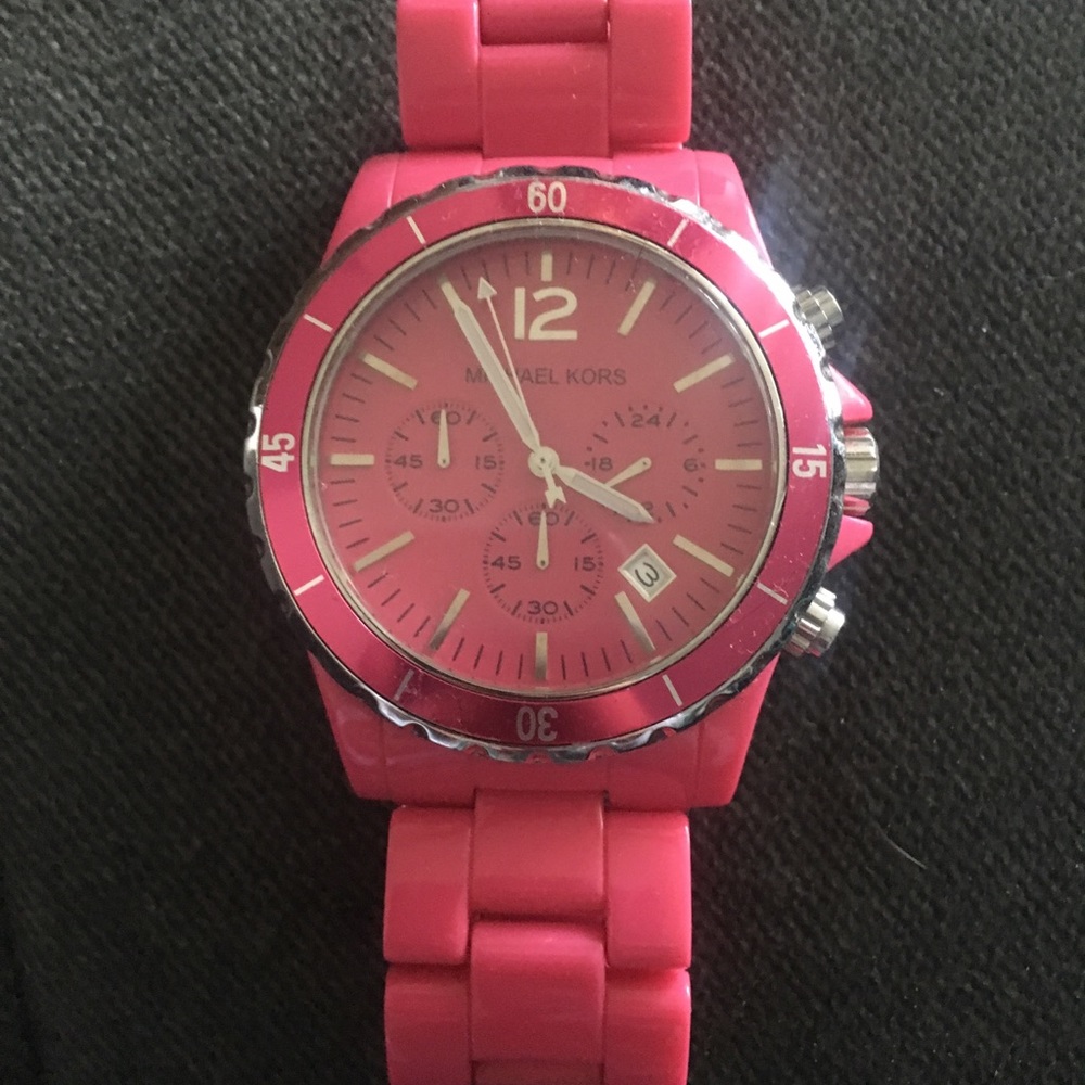 MK Hot Pink Watch
